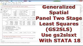 Generalized Spatial Panel Two Stage Least Squares GS2SLS Use gs2slsxt With STATA 18 [upl. by Okiron]