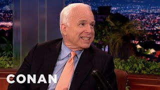 John McCain “What’s The Point If We Just Yell At Each Other”  CONAN on TBS [upl. by Nabatse]