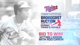 2014 Twins Broadcast Auction Aug 2728 Rod Carew Hitting Lessons [upl. by Falkner]