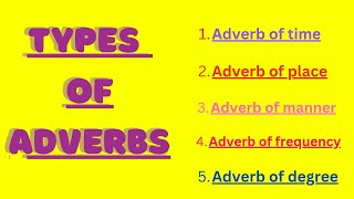 Types of adverb  Famous adverb types [upl. by Eltsryk972]