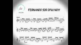 Gitar Nota Fernando Sor OP60 No17 Klasik Gitar Notaları [upl. by Berkshire]