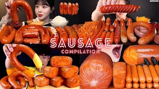 SAUSAGE MUKBANG COMPILATION  ASMR BIG BITES  EATING SOUNDS [upl. by Faxan]