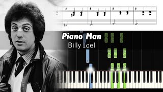 Billy Joel  Piano Man  Piano Tutorial  SHEETS  tbt [upl. by Nemsaj]