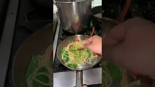 Making spaghetti prawn pesto🦐🍃🍝shorts spaghetti [upl. by Liva112]