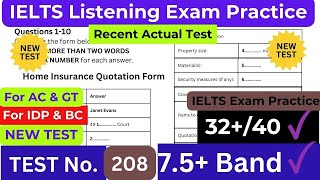 IELTS Listening Practice Test 2024 With Answers  Real Exam 208  17112024 [upl. by Brezin]