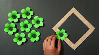 Wall Hanging Craft Ideas With Paper Easy  Flower Making With Paper For Wall Decoration [upl. by Ater]