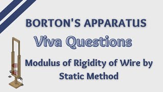 Modulus of Rigidity Of Wire Practical  Bartons appratus  Static Method  Viva Questions Answers [upl. by Adara]