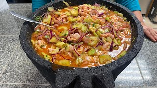 AGUACHILE ROJO DE CAMARON 🍤EN MOLCAJETE [upl. by Ecnerat]