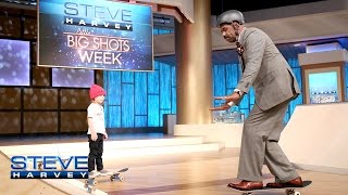 Little Big Shots Who wants to see Steve skateboard  STEVE HARVEY [upl. by Clougher]