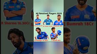 MI Retained Players 2025 cricketlover cricketnews cricketshorts [upl. by Leumek]