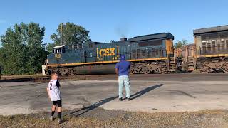 CSX ’s 7248 CM44AC amp CSX 405 AC4400CW leads CSX M215 Northbound through Fostoria OH [upl. by Borer227]