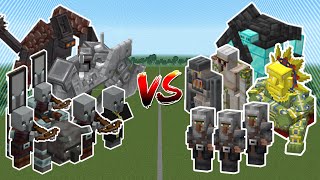 VILLAGE MOBS TEAM VS ILLAGER MOBS TEAM  MINECRAFT MOB BATTLE [upl. by Dripps]