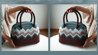 BEAUTIFUL CROCHET HANDBAG IDEAS WITH CHOCOLATE amp TEAL COLOR COMBINATION  Crochet Ideas [upl. by Tania]