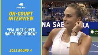 Aryna Sabalenka OnCourt Interview  2022 US Open Round 4 [upl. by Vod]