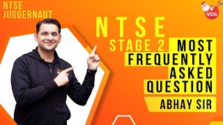 MOST FREQUENTLY ASKED QUESTION  NTSE STAGE 2  NTSE Exam  NTSE STAGE 2 EXAM  NTSE JUGGERNAUT [upl. by Aihsakal]