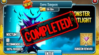 Monster Legends Noctum spotlight gem dungeon complete [upl. by Nemracledairam]