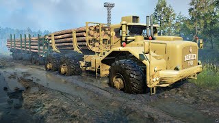 SnowRunner  Giant Truck Berliet T100 6x6  Trailer Driving Offroad Transport Logging [upl. by Sihtam]