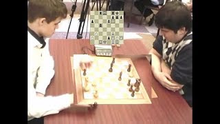 ILLEGAL MOVE PROMOTION A PAWN  AMAZING TACTICAL MAGNUS CARLSEN VS PETER SVIDLER  BLITZ CHESS 2009 [upl. by Ycniuqal672]