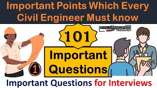 points Civil Engineer Must KnowImportrant interview questions for civil engineerscivil knowledge [upl. by Na885]