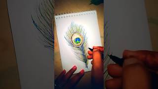 🦚🖤3d Morpankh drawing KrishnMorpankh radhekrishna drawing artlover Shorts Viral [upl. by Eula]