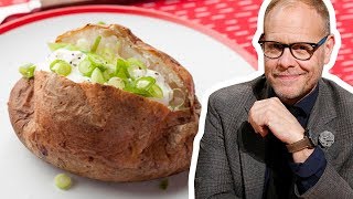 Alton Brown Makes a Perfect Baked Potato  Good Eats  Food Network [upl. by Sonahpets913]