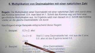 Dezimalzahlen Teil 6 von 9 Multiplikation von Dezimalzahlen mit einer natürlichen Zahl [upl. by Nhguavaj]