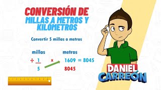 CONVERSIÓN DE MILLAS A METROS Y KILOMETROS Super facil  Para principiantes [upl. by Nodnarg]