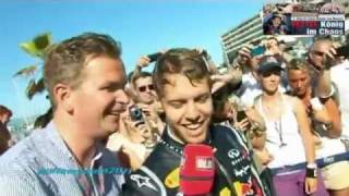 Sebastian Vettel  Poolparty nach MonacoSieg 2011 [upl. by Lifton]