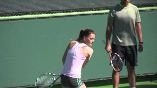 Agnieszka Radwanska on a practice court  Indian Wells [upl. by Ramas294]