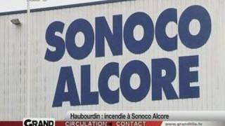 Un incendie ravage Sonoco Alcore Haubourdin [upl. by Yessac]