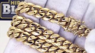 Gold Miami Cuban Chain Necklace  Triple Lock Clasp  Hip Hop Jewelry [upl. by Mosnar]