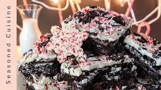 Peppermint Bark Oreo Fudge Brownies  How To Make Peppermint Bark [upl. by Acinorehs]