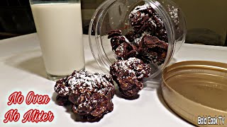 2INGREDIENTS CHOCOLATE CORNFLAKE COOKIES  NO OVEN  NO MIXER  Bold Cook TV [upl. by Kama]