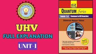 UHV UNIT  1 AKTU FULL EXPLANATION MOST IMPORTANT QUESTIONS UHVAKTU UNIVERSALHUMANVALUES [upl. by Etnuad]