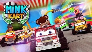 Monster Truck School Bus Fire Truck Construction Toy Truck Cars Race go Kart Racing Kids Animation [upl. by Enenaj]