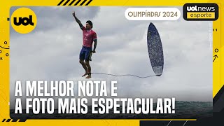 OLIMPÍADAS 2024 GABRIEL MEDINA EM ACÃO CONSEGUE A MELHOR FOTO E A MELHOR NOTA DOS JOGOS [upl. by Corvese]