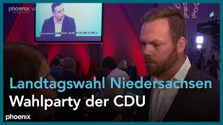 Landtagswahl Niedersachsen Wahlparty der CDU in Hannover am 091022 [upl. by Decato710]