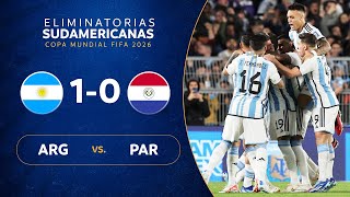 ARGENTINA vs PARAGUAY 10  RESUMEN  ELIMINATORIAS SUDAMERICANAS  FECHA 3 [upl. by Cinnamon]