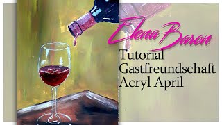 Gastfreundschaft  mit Acryl malen für Anfänger  Schritt für Schritt Tutorial  AcrylicApril [upl. by Asilla]