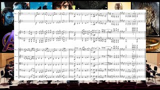 1 Orchestra  30 Film amp TV Themes Scrolling Score Sheet Music [upl. by Ardnuahsal]