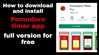 How to download and install pomodoro timer app [upl. by Roselba]