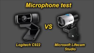 Microphone test  Logitech C922 Pro Stream vs Microsoft Lifecam Studio [upl. by Luana352]