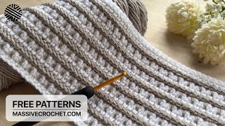 Very Easy Crochet Pattern for Beginners 🥰 UNIQUE Crochet Stitch for Blanket Scarf amp Bag [upl. by Acirrej]