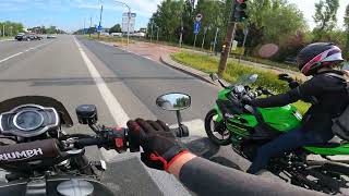 4K How great it is to ride a motorcycle to work Scrambler 1200 XC Daily commute RAW sound POV [upl. by Glanti]