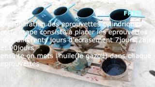 preparation des eprouvettes cylindrique pour beton et les lieux de conservations [upl. by Cardinal]