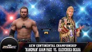 AEW Dynamite Hangman Adam Page vs Kazuchika Okada Continental Championship WWE2K24 [upl. by Colley]