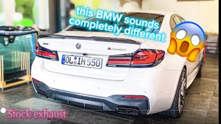 BMW M550i xDrive Sound video  stock exhaust  EU model with OPF last G30 generation with real V8 [upl. by Pierre]