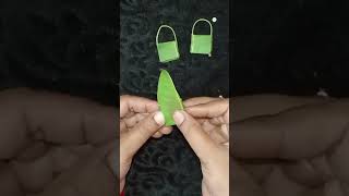 How to make a Mango leaf 🛍️ bag mango leaf craft ytshort sviral video [upl. by Tansey619]