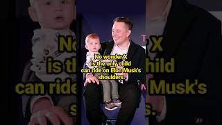 No wonder X is the only child can ride on Elon Musks shoulders celebrity ElonMusk [upl. by Yerhpmuh]