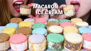 ASMR MACARON ICE CREAM SANDWICHES 마카롱 아이스크림 리얼사운드 먹방  KimampLiz ASMR [upl. by Nickelsen]